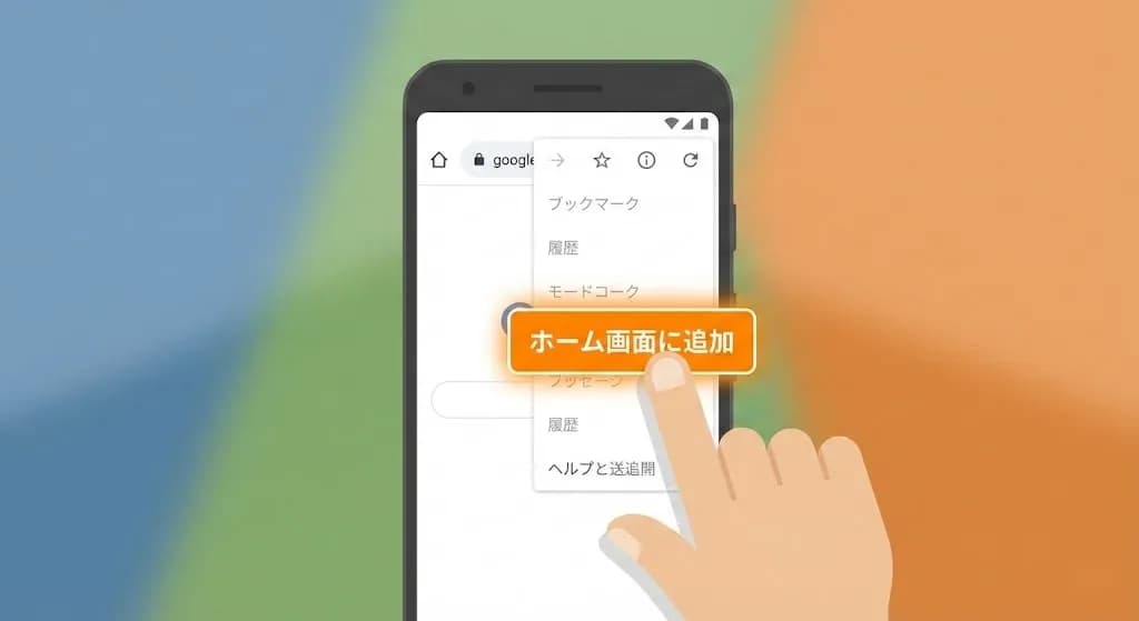 Androidホーム画面追加手順