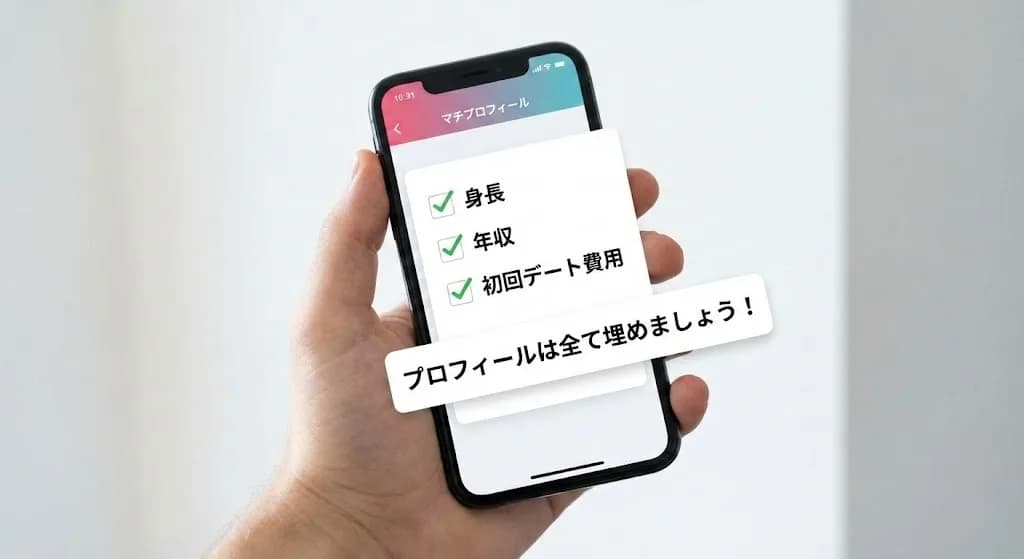 プロフィールの詳細項目設定画面