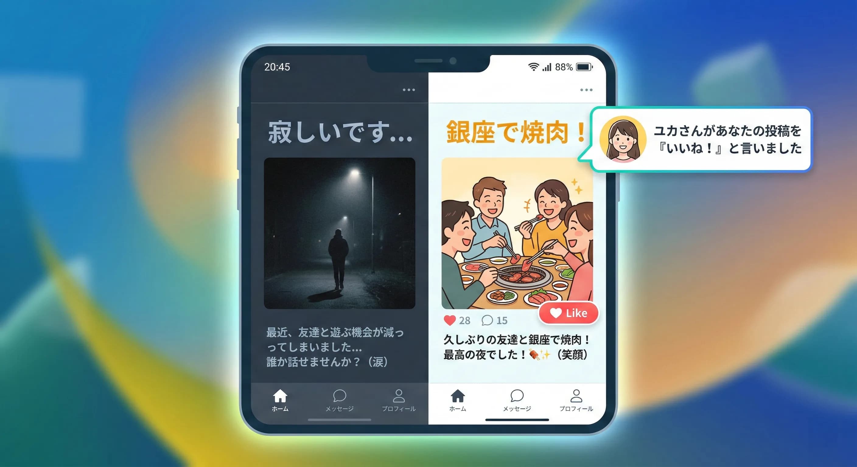 掲示板投稿の比較イメージ