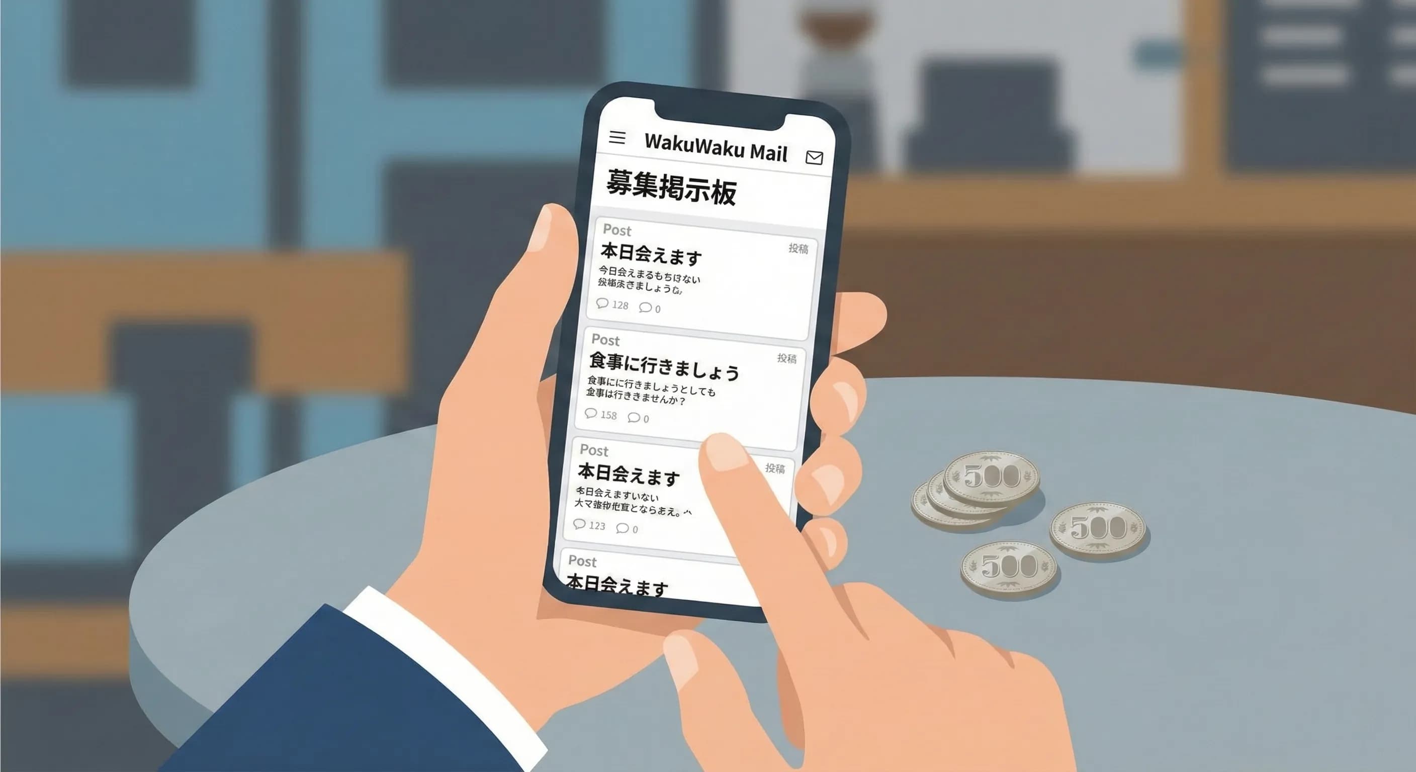 掲示板投稿のスマホ画面