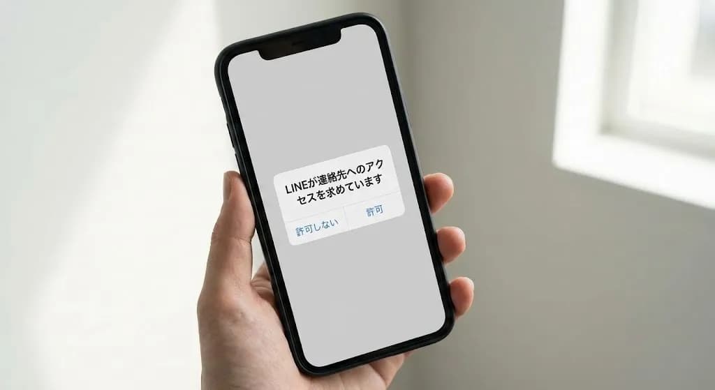 連絡先アクセスの許可画面