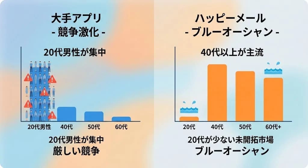 ハッピーメールのユーザー層イメージ