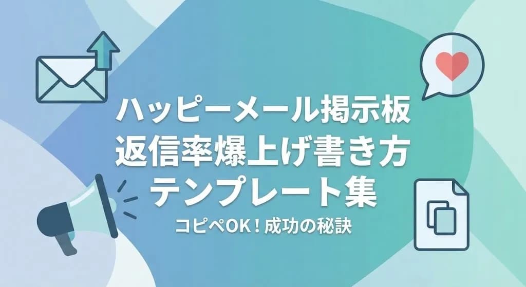 ハッピーメールの掲示板で返信率を爆上げする書き方｜コピペで使えるテンプレート集