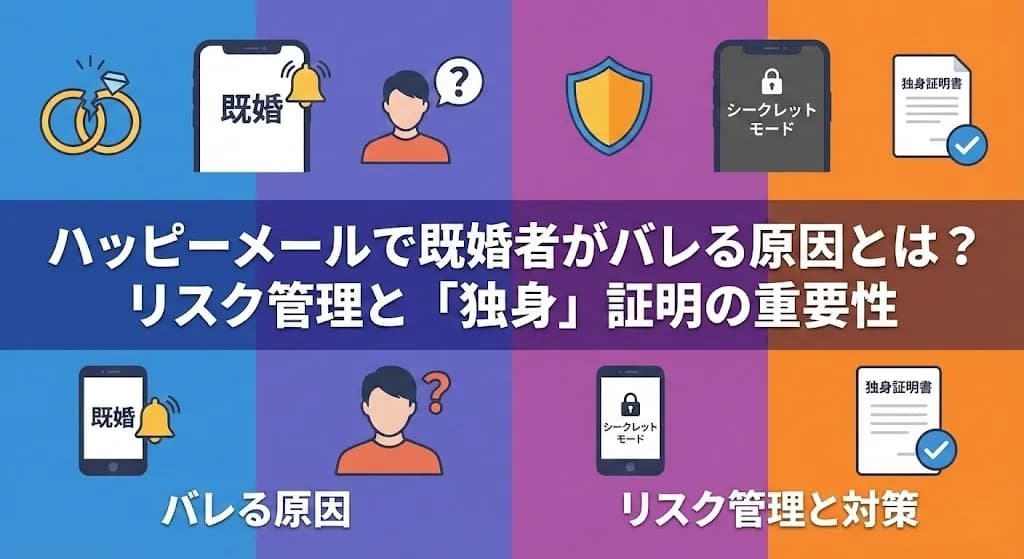 ハッピーメールで既婚者がバレる原因とは？リスク管理と「独身」証明の重要性