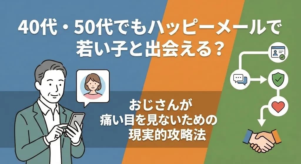 40代・50代でもハッピーメールで若い子と出会える？おじさんが痛い目を見ないための現実的攻略法