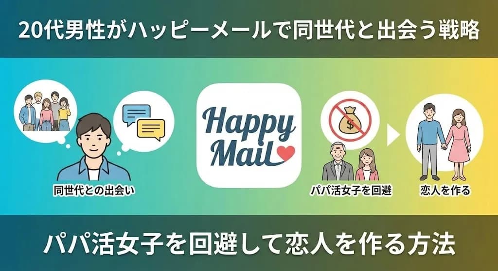 20代男性がハッピーメールで同世代と出会う戦略｜パパ活女子を回避して恋人を作る方法
