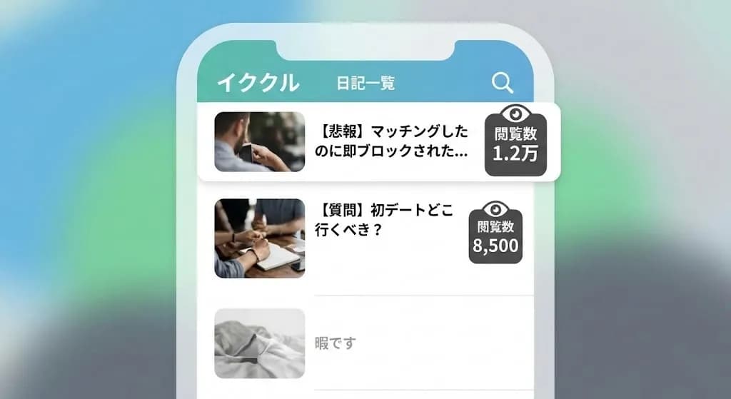 イククルの日記一覧画面イメージ