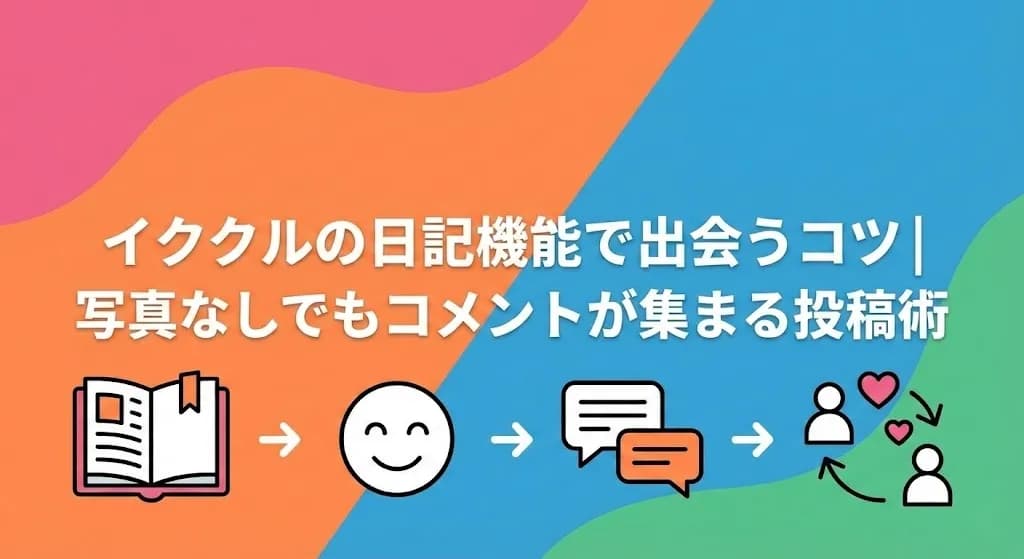 イククルの日記機能で出会うコツ｜写真なしでもコメントが集まる投稿術