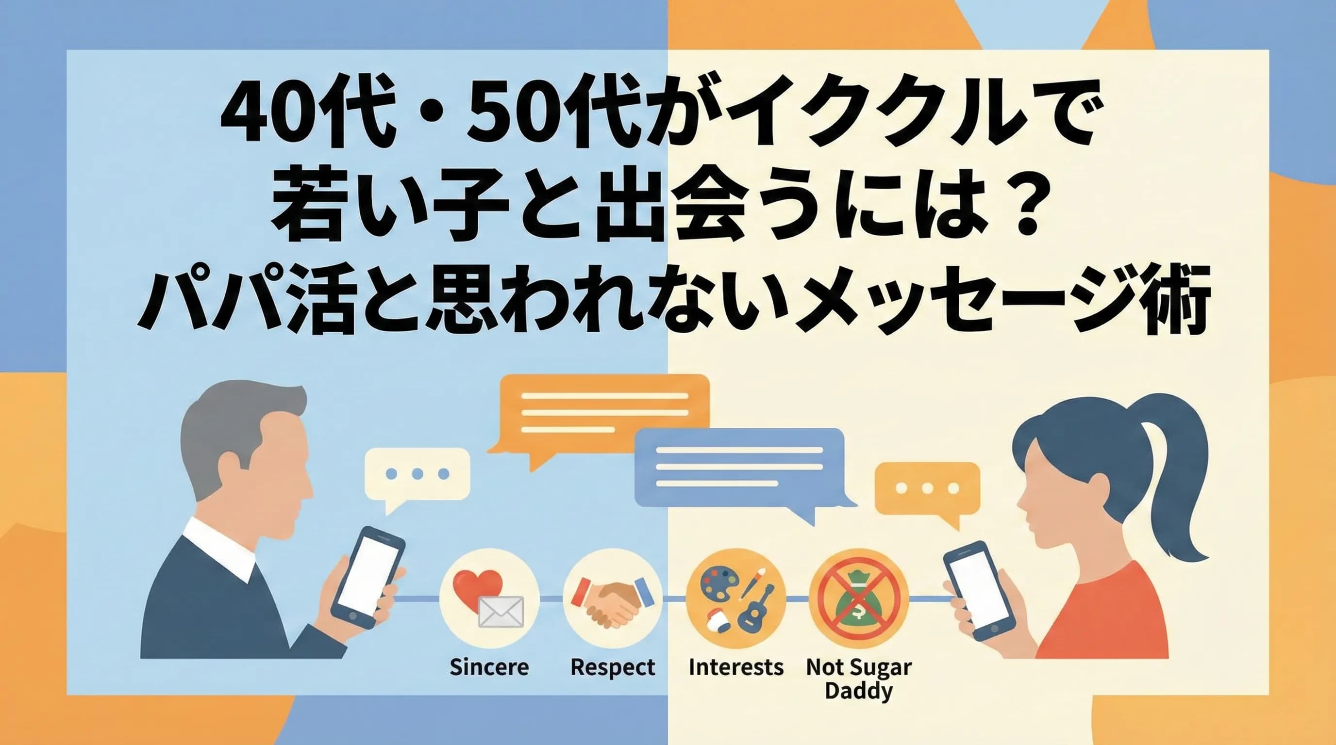 40代・50代がイククルで若い子と出会うには？パパ活と思われないメッセージ術