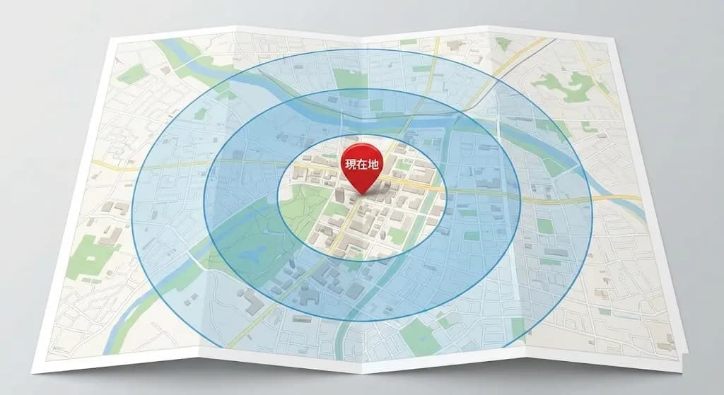 位置情報の範囲設定