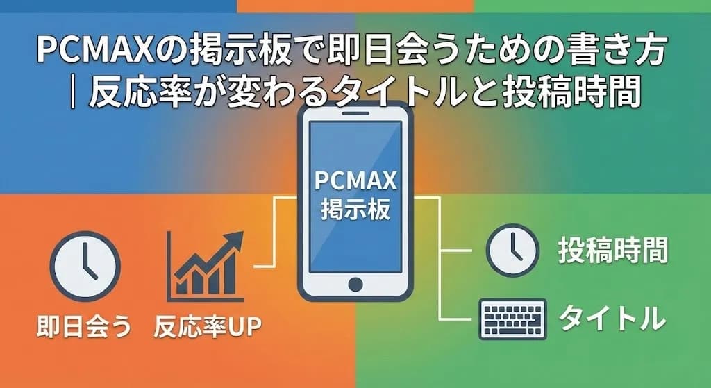 PCMAXの掲示板で即日会うための書き方｜反応率が変わるタイトルと投稿時間