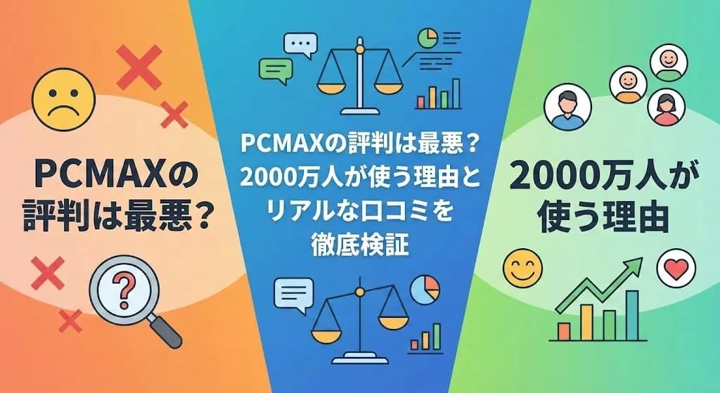 PCMAXの評判は最悪？2000万人が使う理由とリアルな口コミを徹底検証