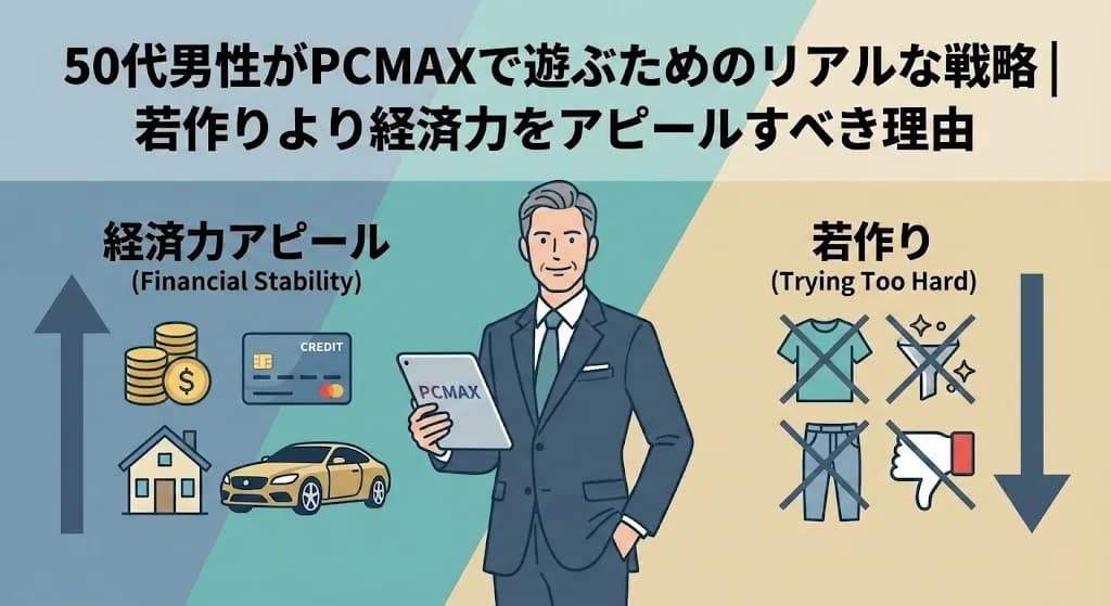 50代男性がPCMAXで遊ぶためのリアルな戦略｜若作りより経済力をアピールすべき理由