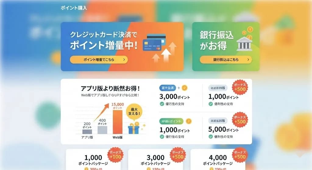 Web版限定のポイントキャンペーン画面