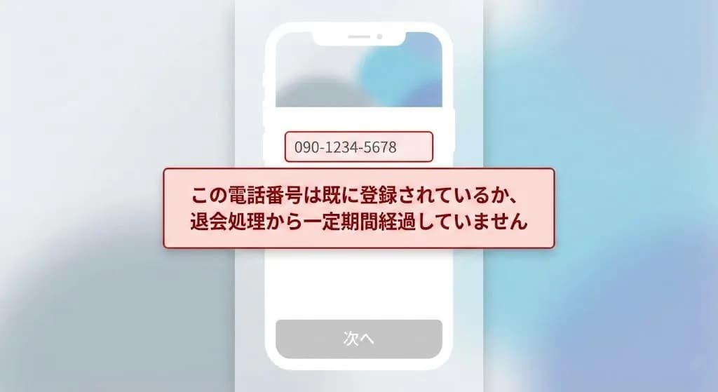 再登録時のエラー画面