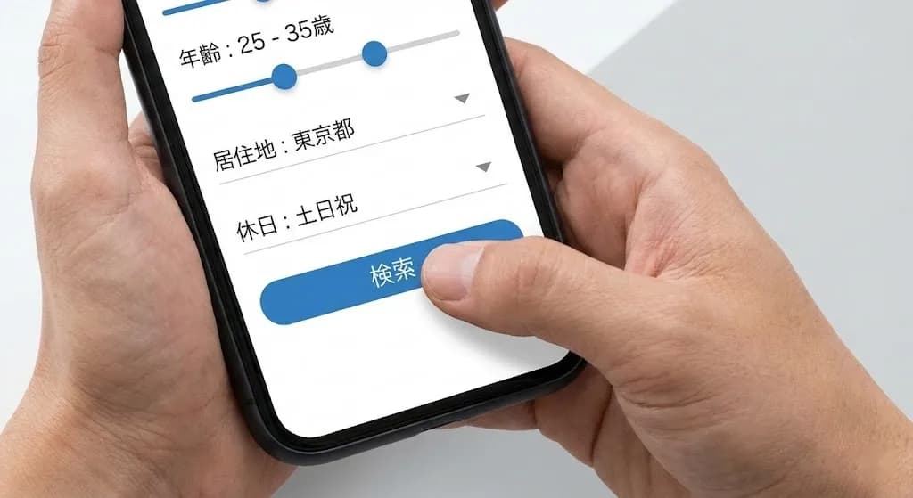 アプリの検索条件設定画面
